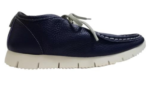 【arui_toe 3590 ネイビー】本革コンフォートモカシン靴紐シューズ